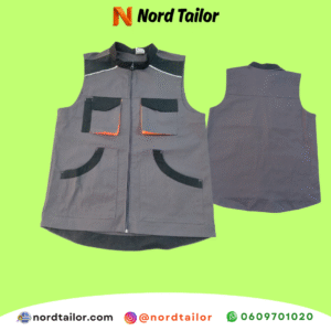 Gilet de Travail Gris Noir Orange